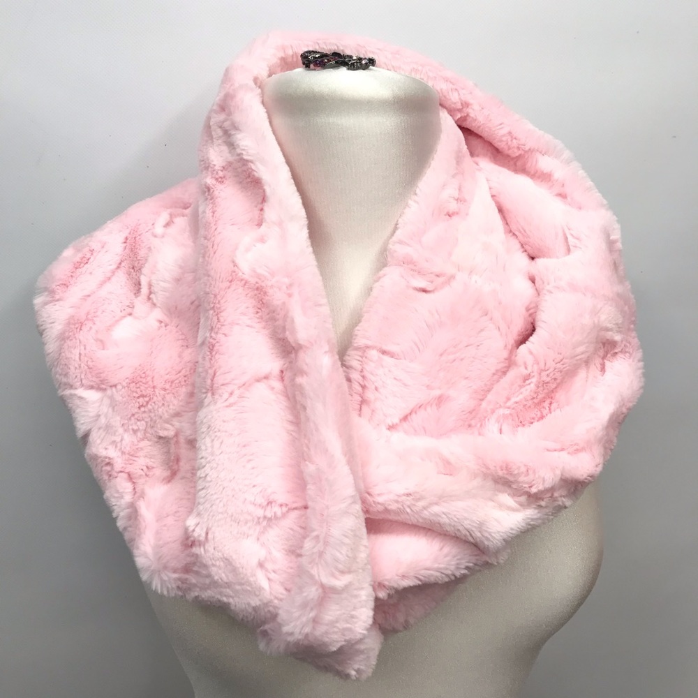 Ultra Soft Minky Infinity Wrap Pink Handmade